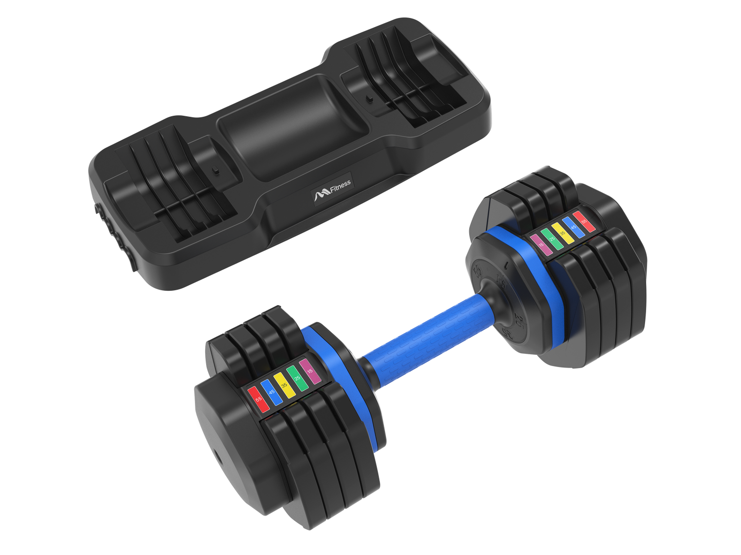 Adjustable 55lb Dumbbell Set of 2 with Anti-Slip Handle
