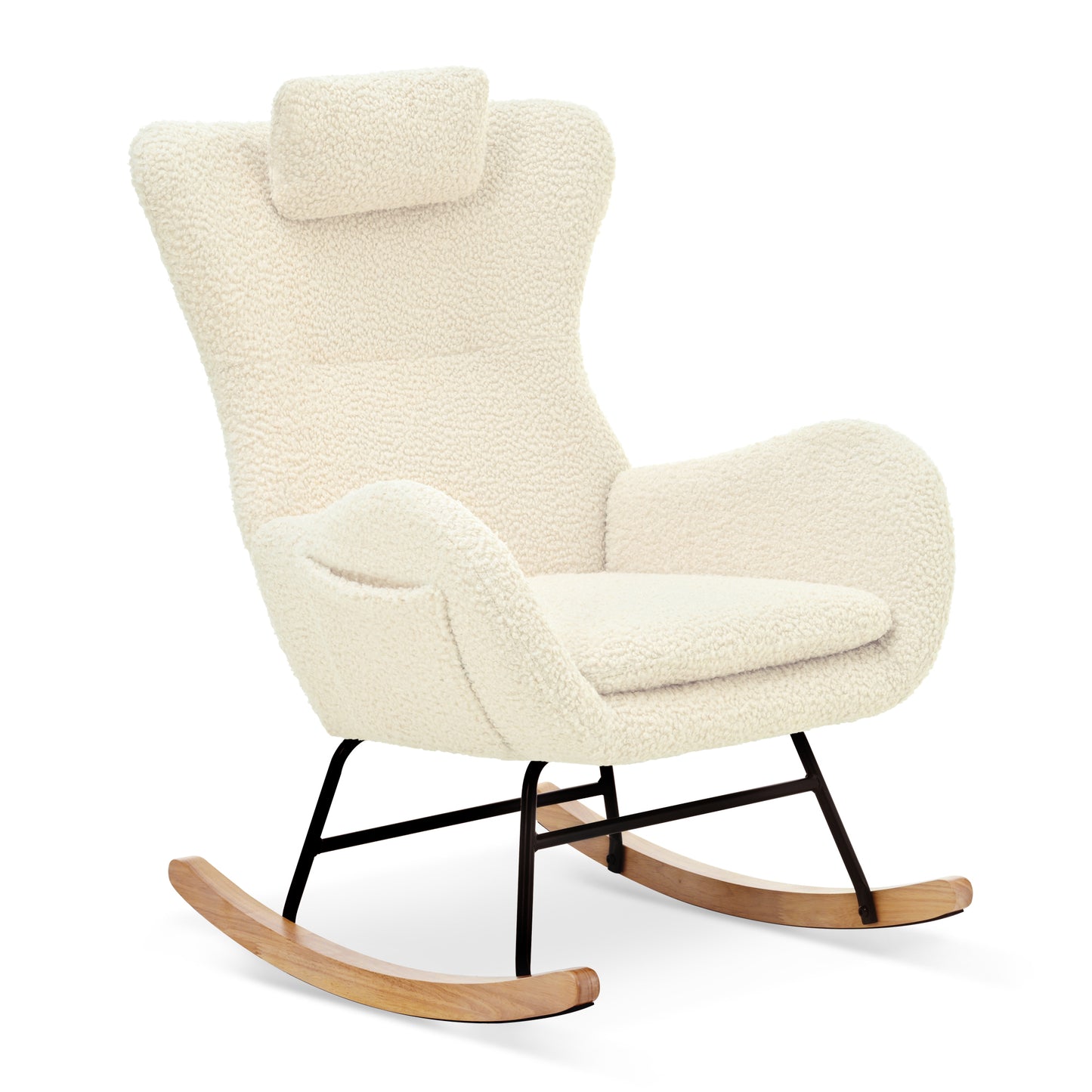 Rocking Chair with rubber leg and cashmere fabric