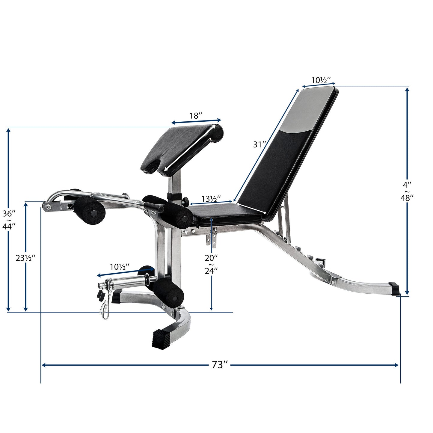 Adjustable Weight Bench with Leg Extension