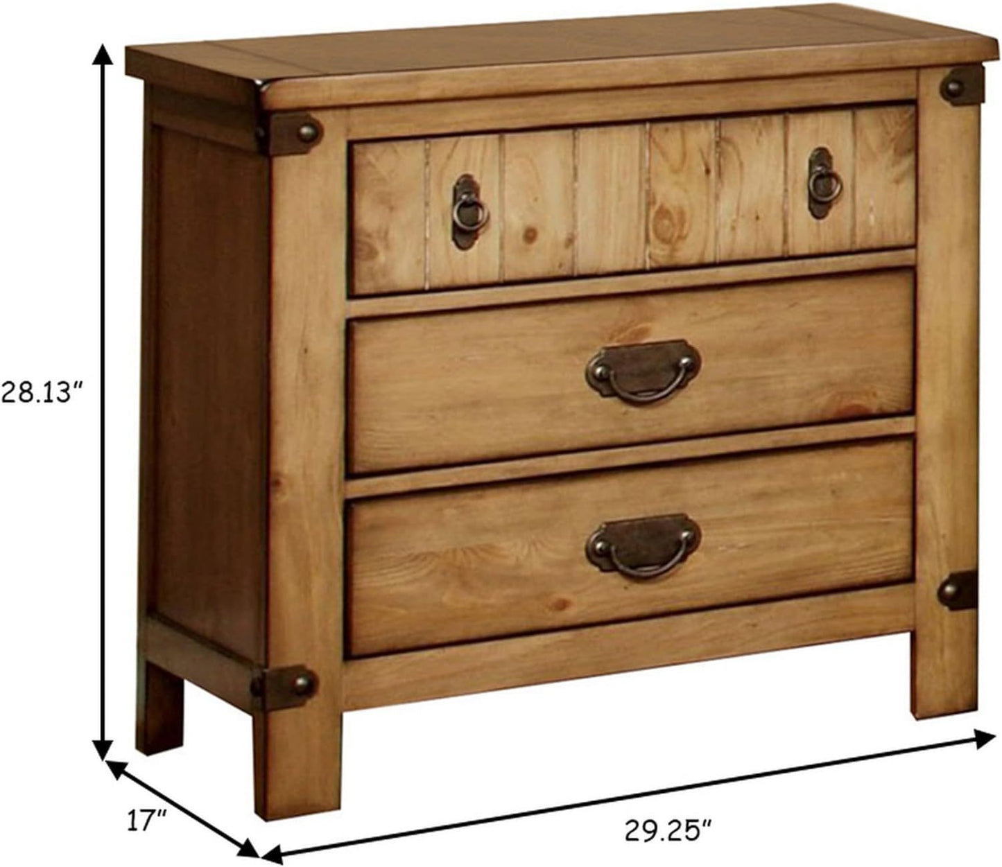 Cottage Style Weathered Elm 1pc Nightstand