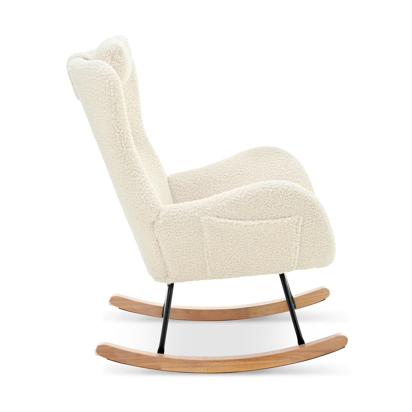 Rocking Chair with rubber leg and cashmere fabric