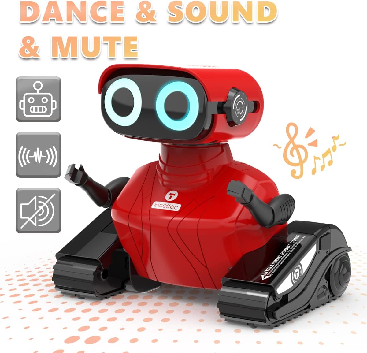 GILOBABY Robot Toys, Remote Control Robot Toy, RC Robots for Kids with LED Eyes, Flexible Head & Arms, Dance Moves and Music, Birthday Gifts for Girls Ages 3+ Years (Red)