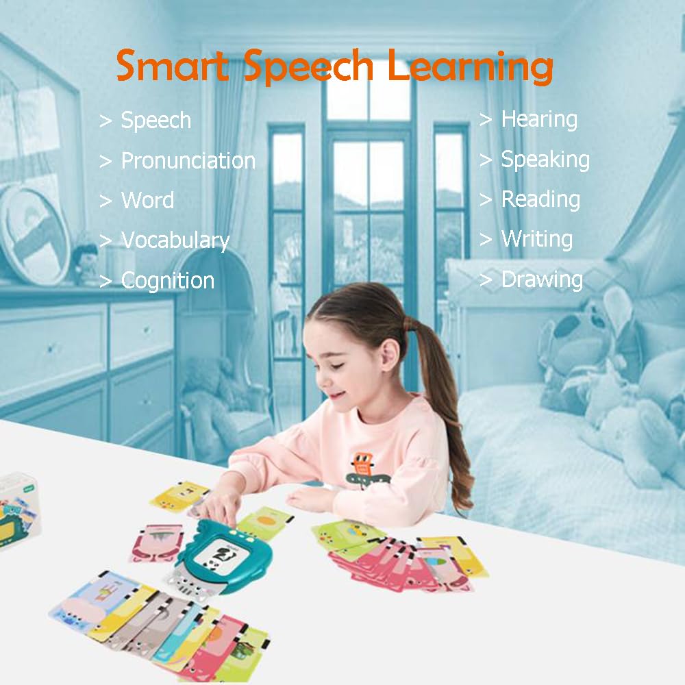MIANTANG Toddler Talking Flash Cards Smart Learning Toys for Kids, 224 Sight Words, 6 Enlightening Nursery Rhymes, Montessori Education with Music, Speech Therapy, Autism Sensory, Dinosaur Shape Toys