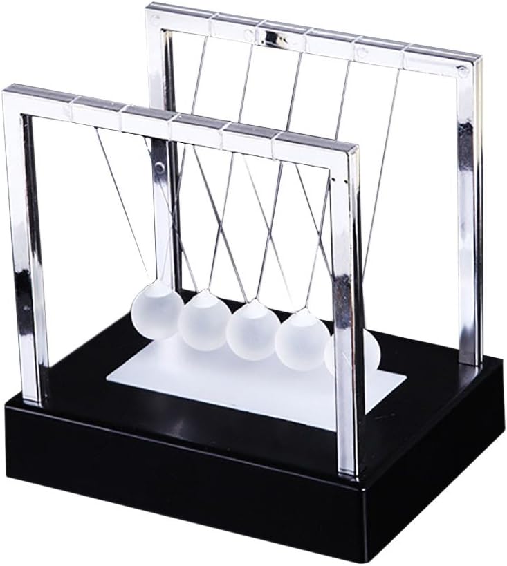 Newtons Cradle, Newtons Cradle Swinging Balls Led Lights, Mens Desk Accessories Essentials Physics Science Gadgets for Office and Home Decoration