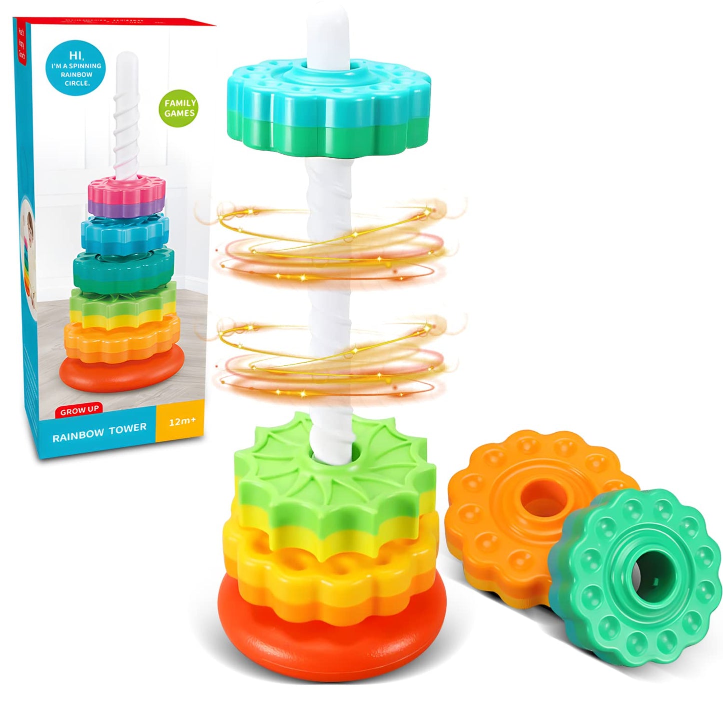 FIGROL Spinning Sorting & Stacking Toys for Children - Educational and Interactive Learning Toys for Developing Focus and Creativity, Ideal Gifts for Boys and Girls