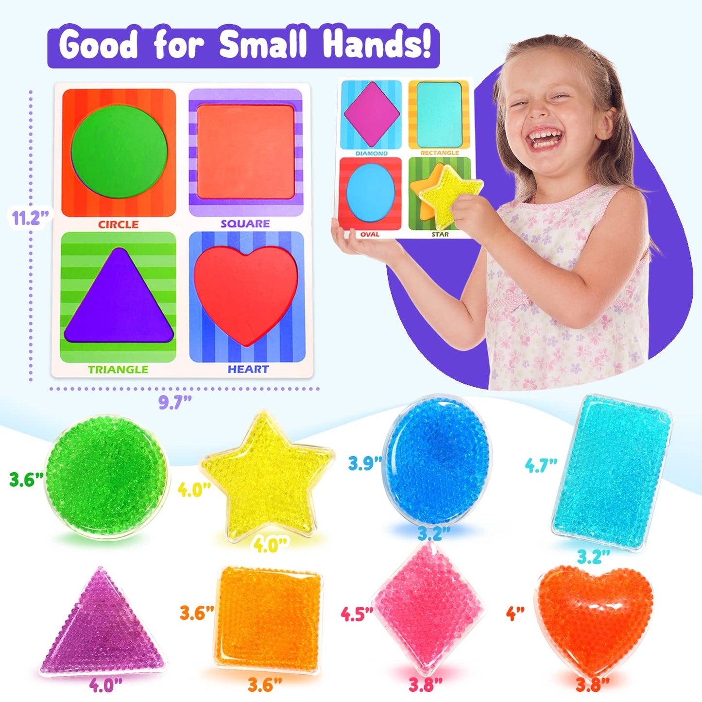 Toddlers Montessori Toy For Boys Girls 3 4 Years Old, Education Learning Colors & Shapes Sorting Toys, Water Beads Sensory Toys for Autistic Children, Preschool Fine Motor Skills Game - Kids Gifts
