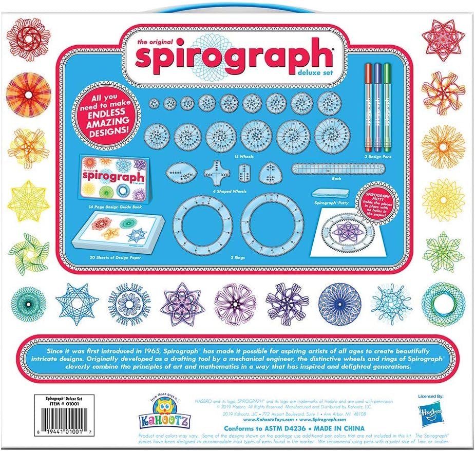 Spirograph — Deluxe Set — Spiral Art Drawing Kit — The Classic Way to Make Countless Amazing Designs — For Kids Ages 8+