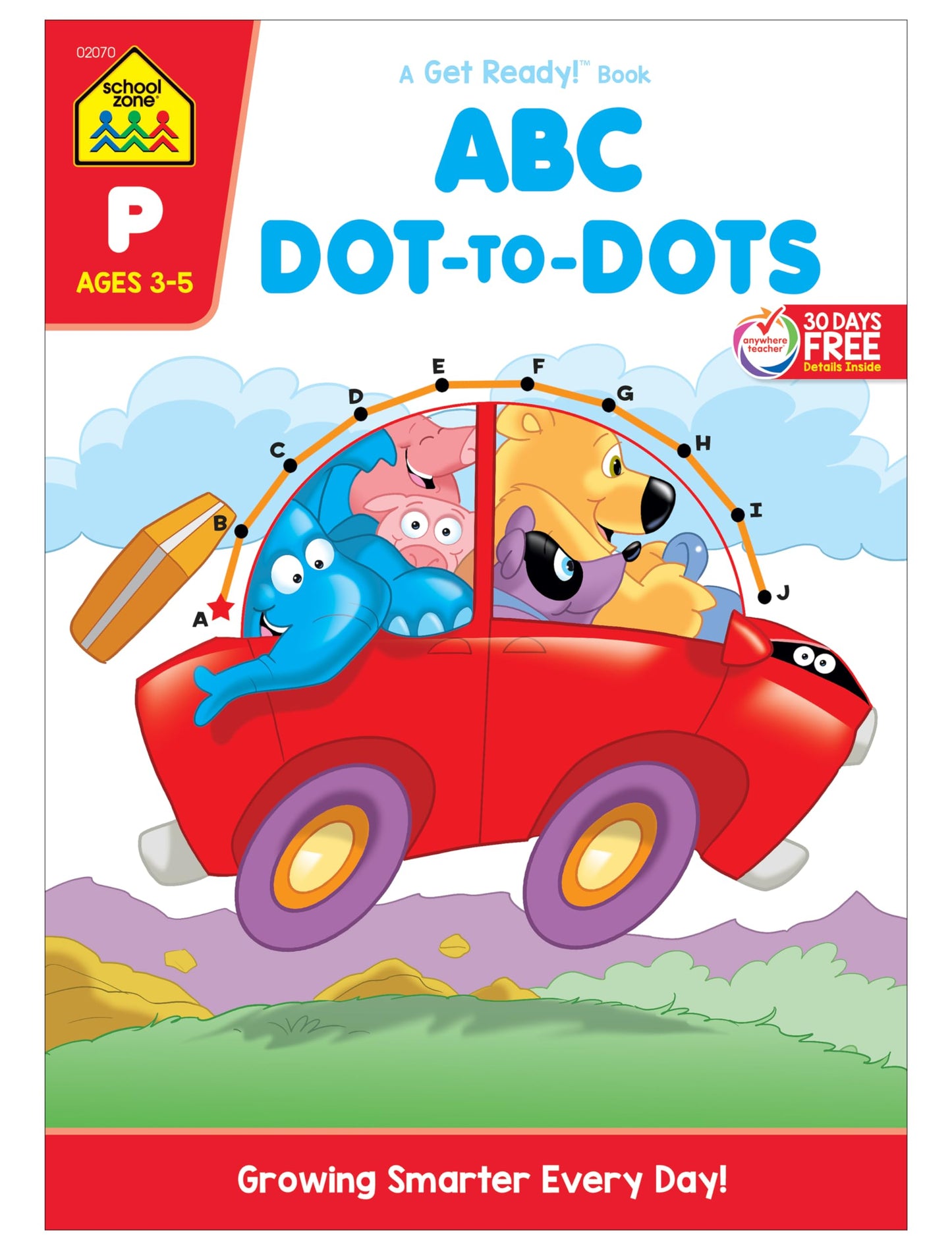 School Zone ABC Dot-to-Dots Workbook: Preschool, Kindergarten, Connect the Dots, Alphabet, Letter Puzzles, Creative, and More (A Get Ready!™ Activity Book Series)