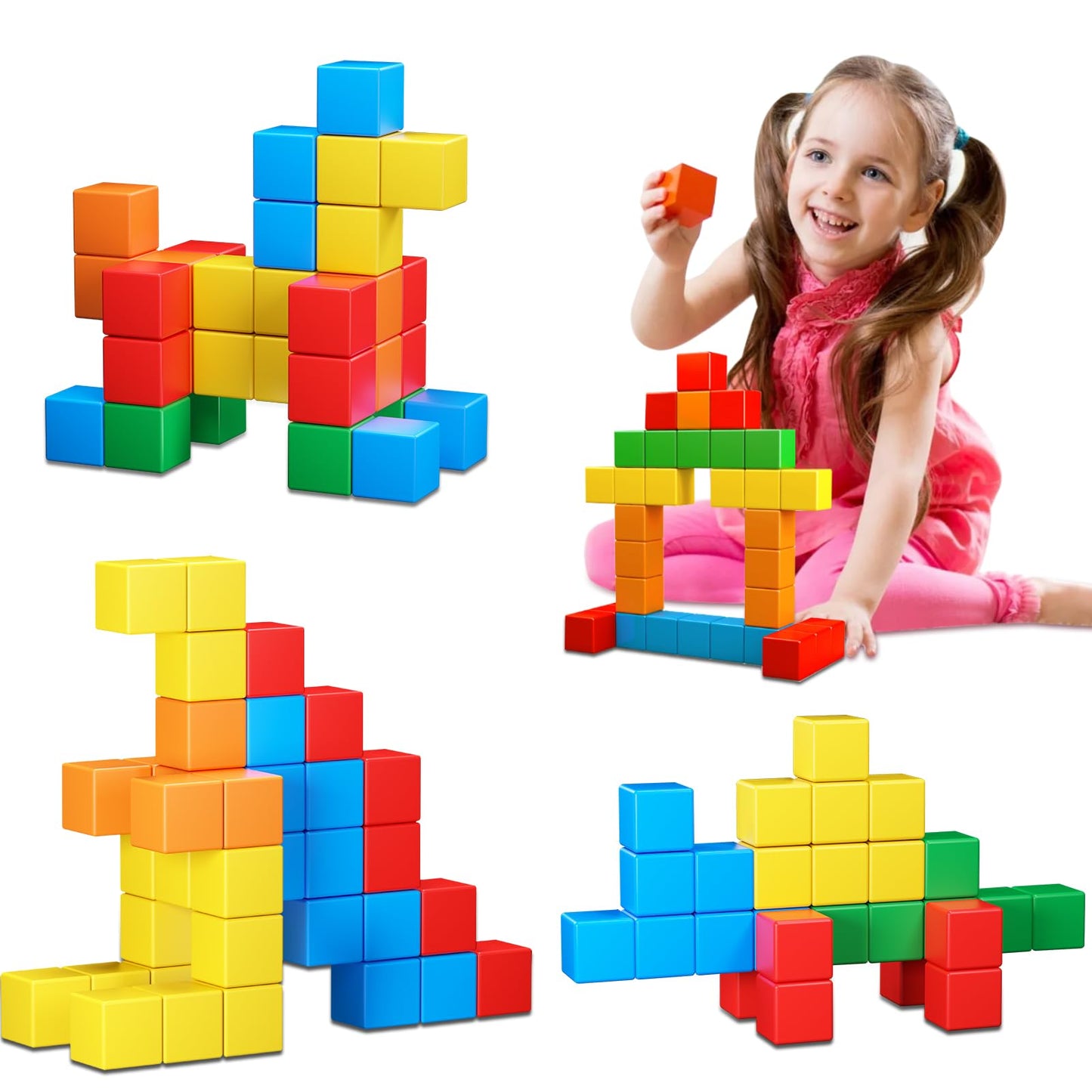 Magnetic Blocks for Toddlers Age 3-5 Building Blocks Toys for Toddler 4-8 Gifts Montessori 1.21 In Magnetic Cubes for Kids Educational Magnet Toys for Kids Ages 3 4 5 6+ Years Old Boys Girls 20PCS