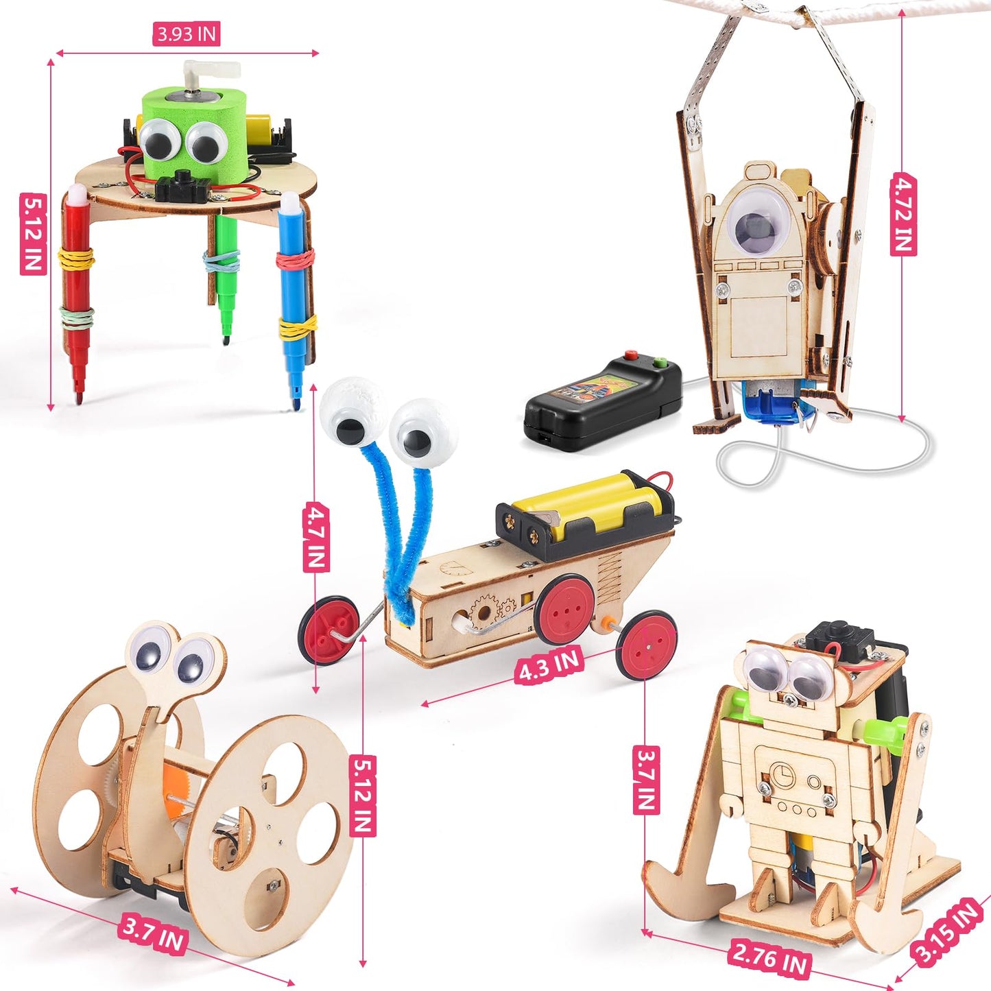 STEM Kits for Kids Ages 8-10-12, Robot Building Crafts Kit for Boys Age 6-8, Wood Science Projects, 3D Wooden Puzzles, Woodworking Model Christmas Toys for 5 6 7 8 9 10 11 12+