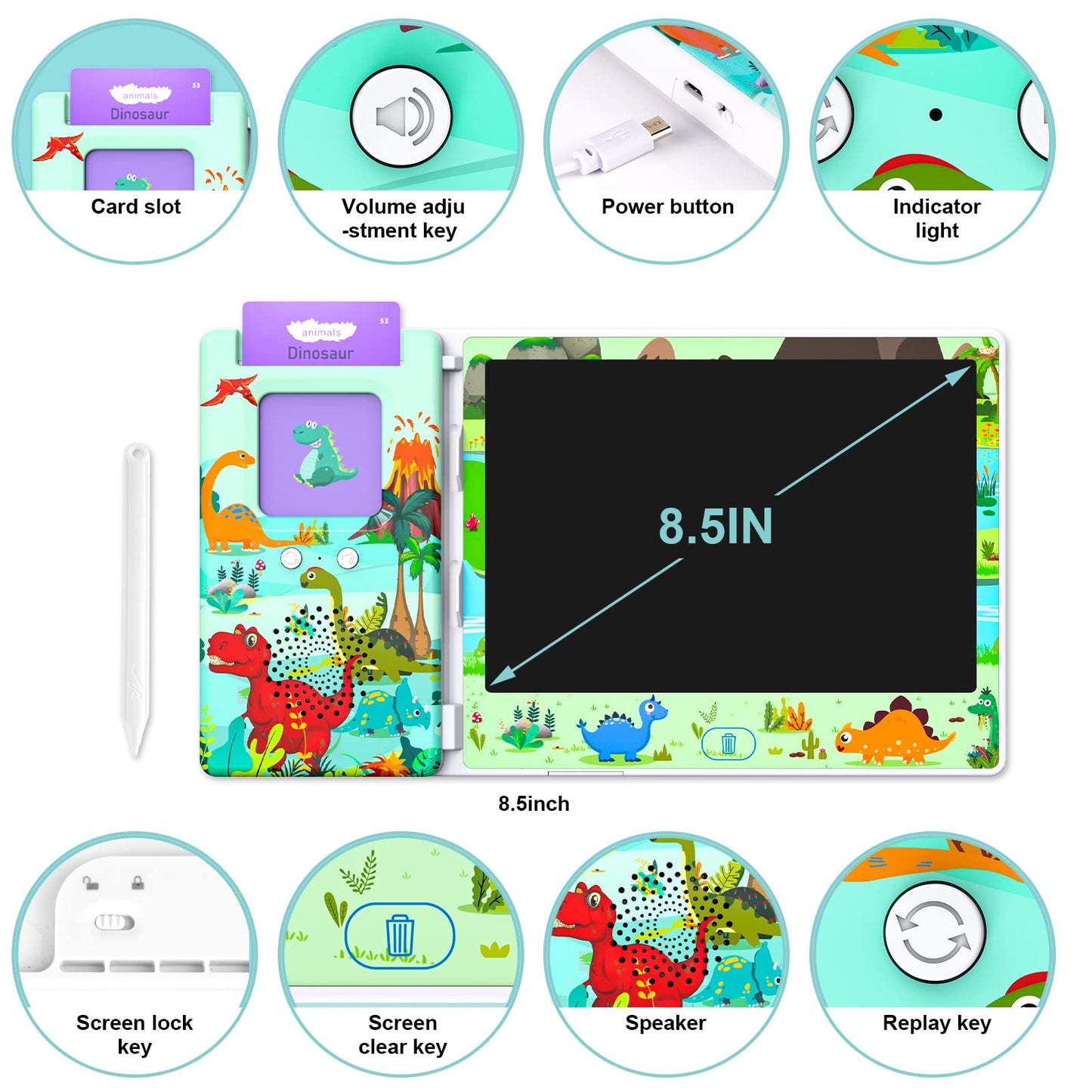 Talking Flash Cards with LCD Writing Tablet, APZDY Autism Sensory Toys for Autistic Children, Speech Therapy Toys, 224 Sight Words Educational Learning Toddler Toys for 3 4 5 6 Year Old
