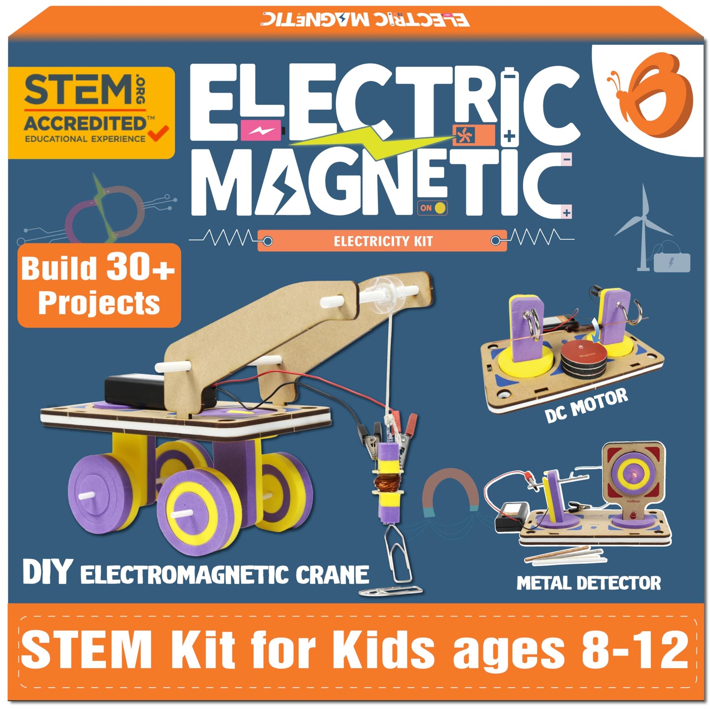 ButterflyEdufields 30in1 STEM Kits for Kids Age 8-10-14 | Electricity & Magnetism | Science Project Kit for Boys & Girls Aged 8-10-12-14 | Electric Circuits, Birthday Gift | Educational Learning Kits