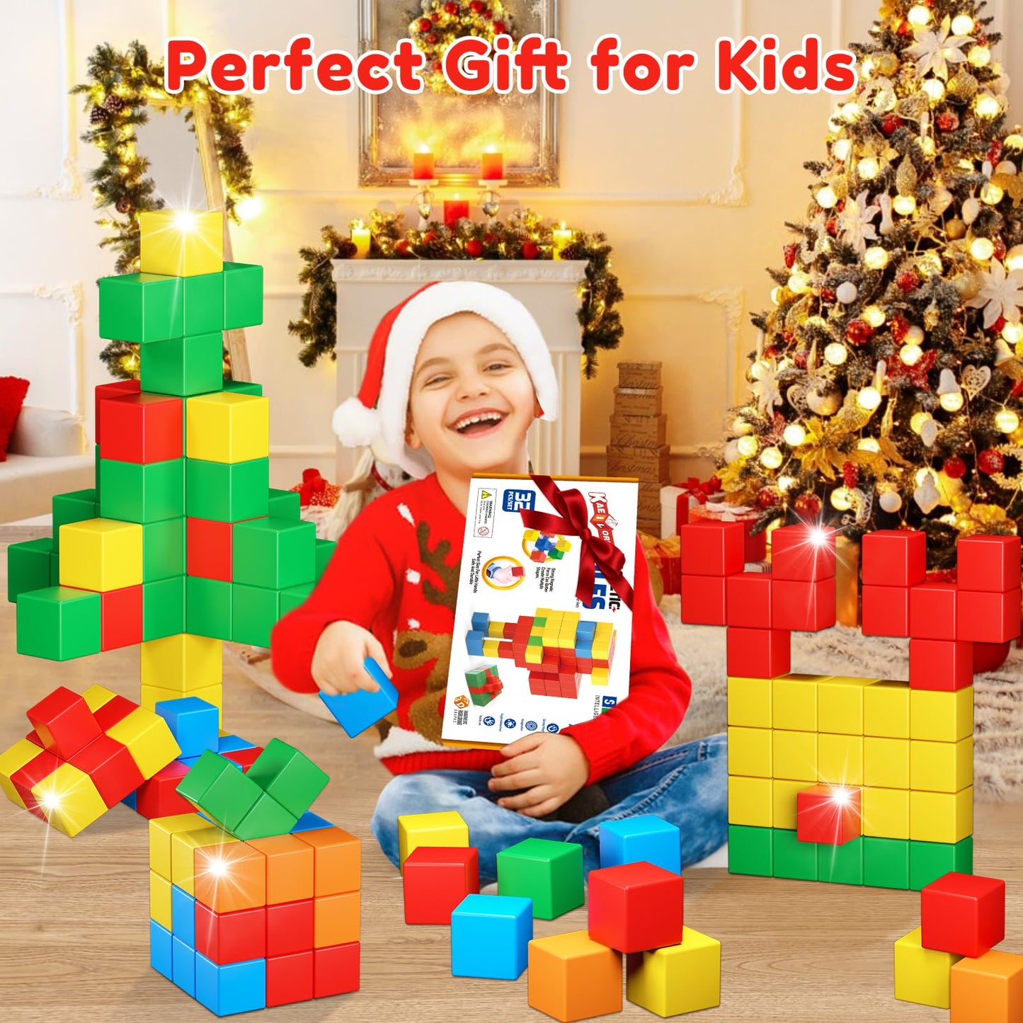 Magnetic Blocks for Toddlers Age 3-5 Building Blocks Toys for Toddler 4-8 Gifts Montessori 1.21 In Magnetic Cubes for Kids Educational Magnet Toys for Kids Ages 3 4 5 6+ Years Old Boys Girls 20PCS