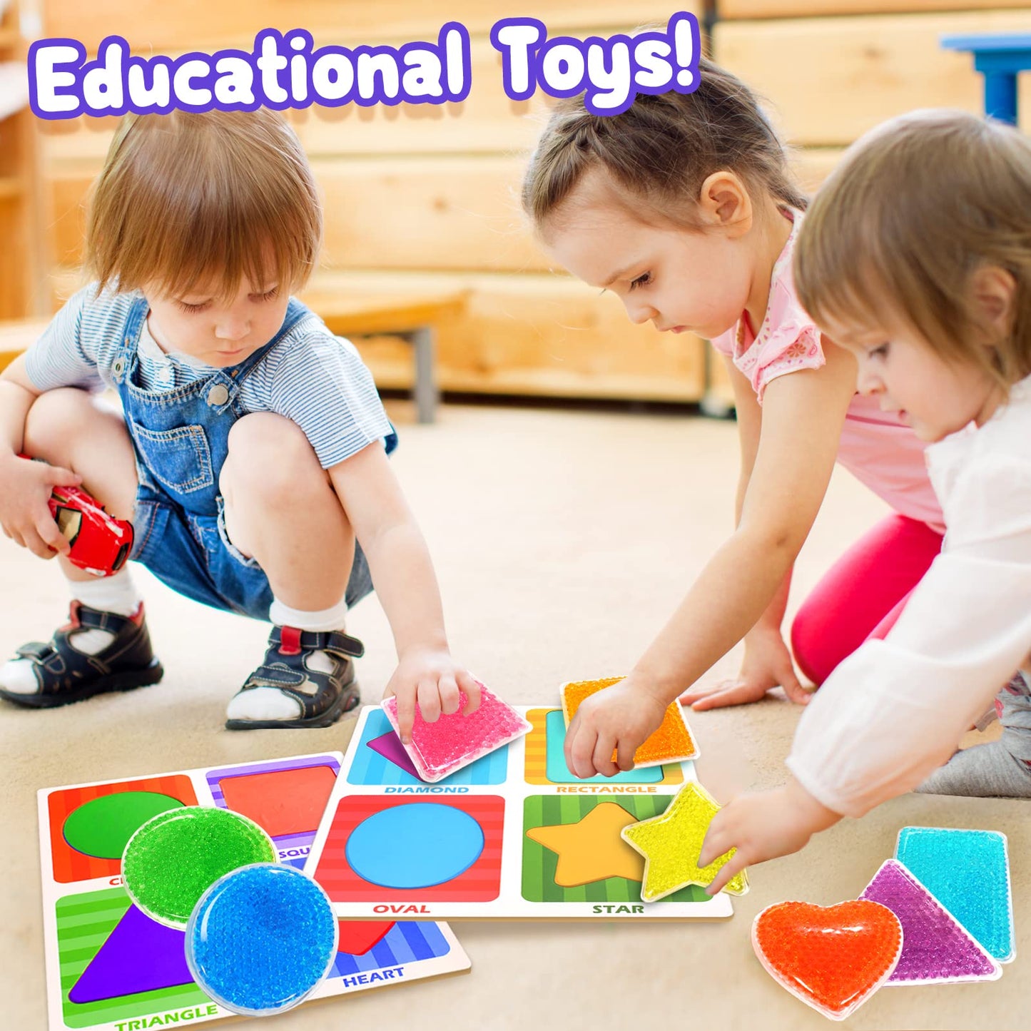 Toddlers Montessori Toy For Boys Girls 3 4 Years Old, Education Learning Colors & Shapes Sorting Toys, Water Beads Sensory Toys for Autistic Children, Preschool Fine Motor Skills Game - Kids Gifts