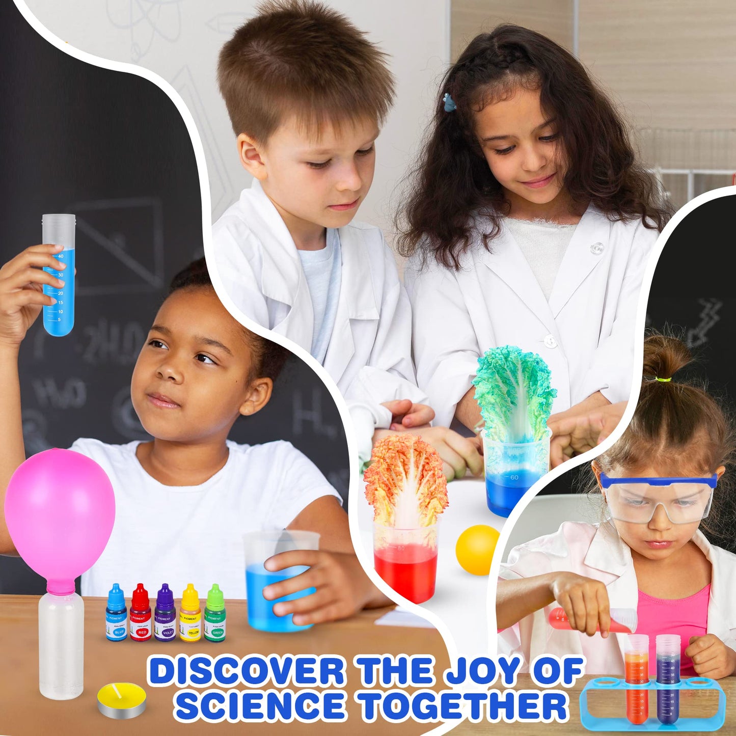Science Kit for Kids,60 Science Lab Experiments,Scientist Costume Role Play STEM Educational Learning Scientific Tools,Birthday Gifts and Toys for 4 5 6 7 8 9 10-12 Years Old Boys Girls Kids
