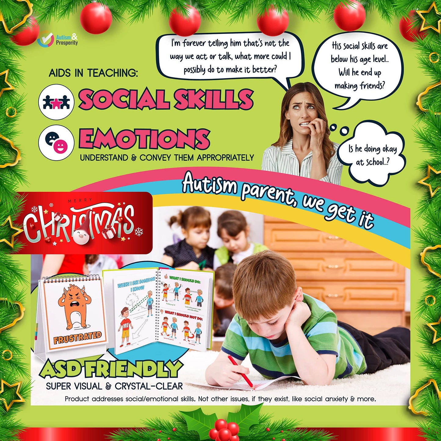 Autism & Prosperity Kids Emotions & Social Life Skills Autistic Children Set ASD Child Boys Girl Teen Learning Materials Toys Game Sensory Special Needs No 1-3 Toddlers Age Gifts 3 4 5-7 8-12 Products