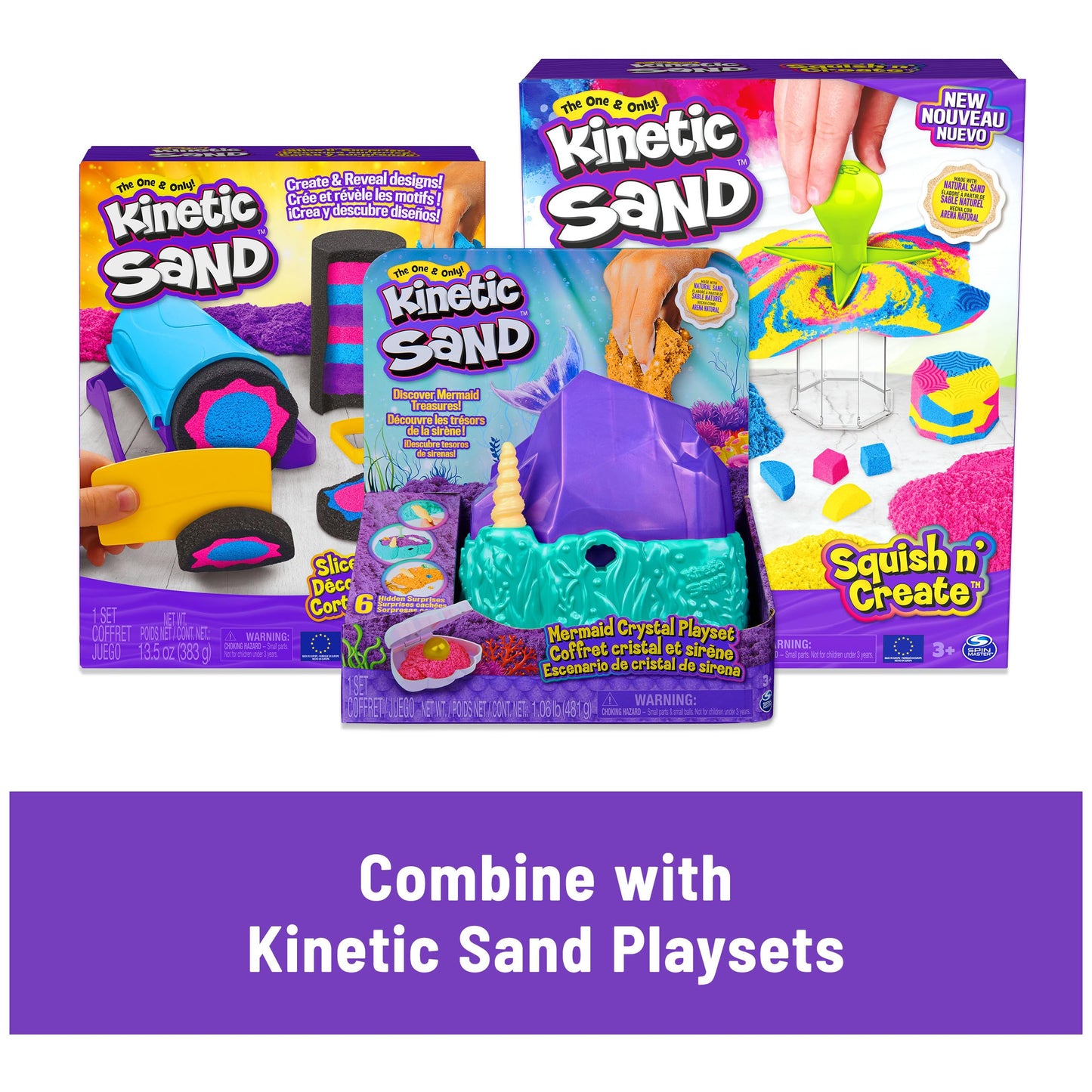 Kinetic Sand, The Original Moldable Play Sand, 3.25lbs Beach Sand, Sensory Toys, Holiday & Christmas Gifts for Kids Ages 3+ (Amazon Exclusive)