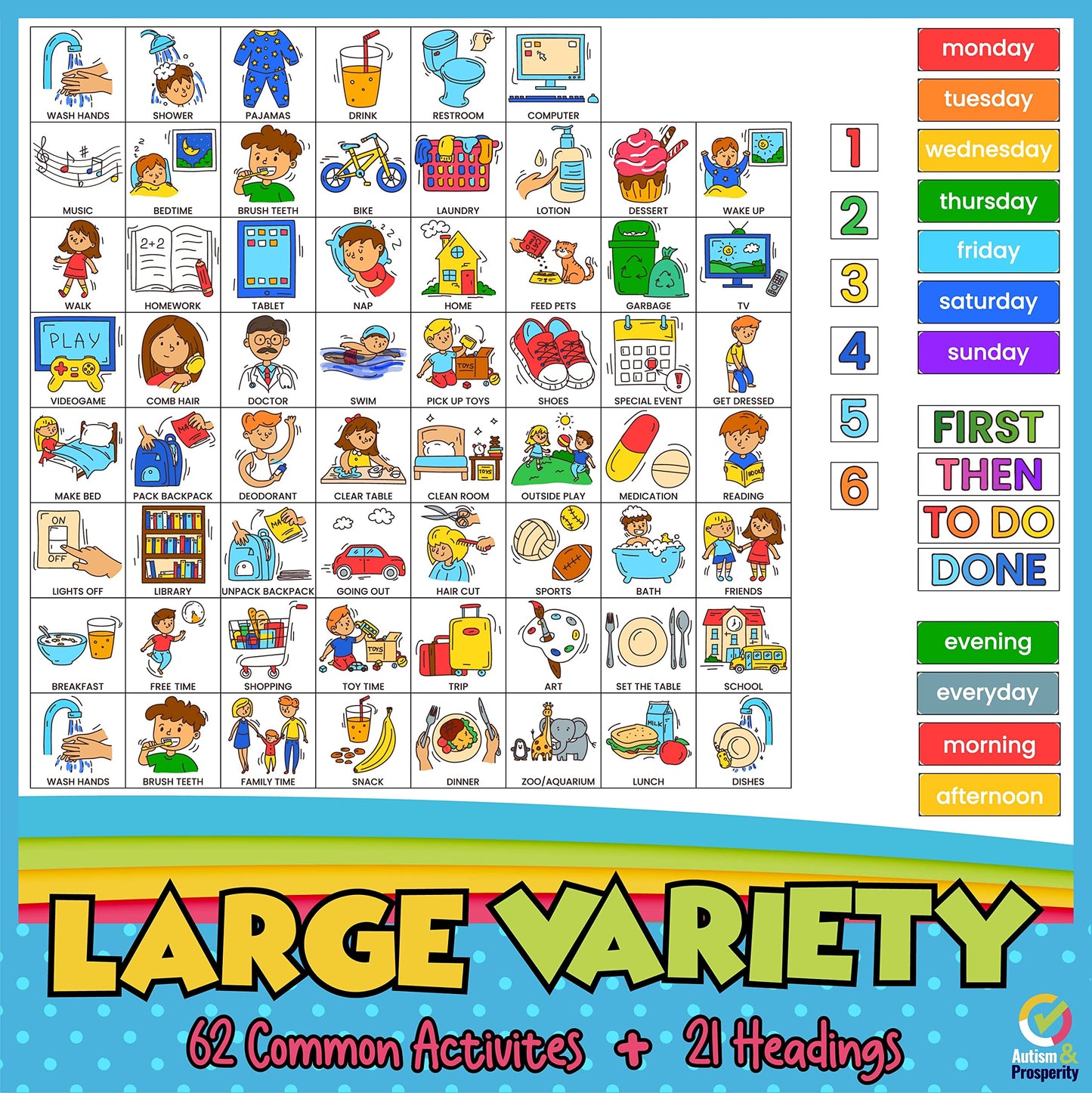 Autism & Prosperity Kids Time Schedule Tasks Autistic Children Learning Materials ASD Boys Girl Teen Visual Timer Magnet Pec Card Special Needs No 1-3 Toddlers Age 3 4 5-7 8-12 Sensory Toys Chart Gift